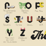 I Love the 80's Alphabet Sampler Cross Stitch Pattern