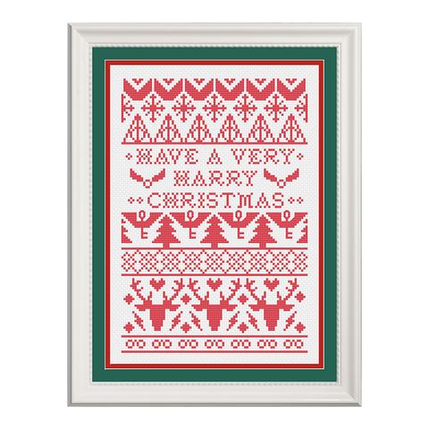 Have a Very Harry Christmas Wizarding Icons Christmas Sampler Cross Stitch Pattern