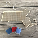 Stitchable Wooden US States Silhouette