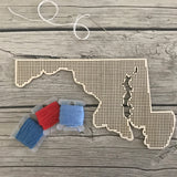 Stitchable Wooden US States Silhouette