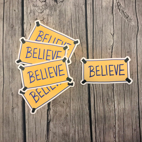 Believe Locker Room Sign Inspired Vinyl Laptop Stickers