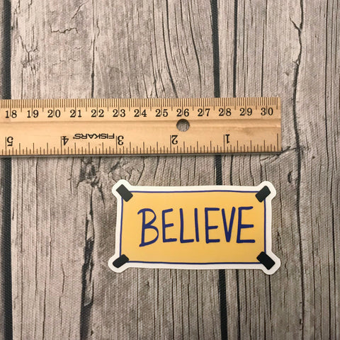 Believe Locker Room Sign Inspired Vinyl Laptop Stickers