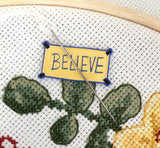 Inspirational "Believe" Poster Needle Minder or Magnet