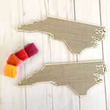 Stitchable Wooden US States Silhouette