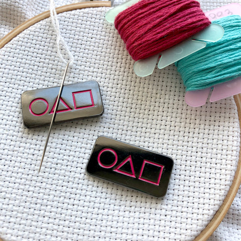 Pink Shapes and Lethal Children's Games Needle Minder or Magnet
