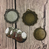 Cross Stitch or Embroidery Pendant Blanks (Set of 3)