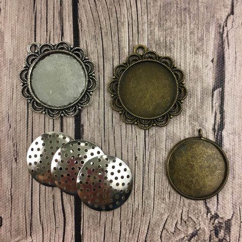 Cross Stitch or Embroidery Pendant Blanks (Set of 3)