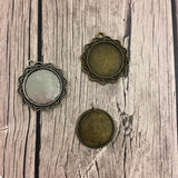 Cross Stitch or Embroidery Pendant Blanks (Set of 3)