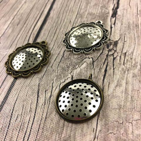 Cross Stitch or Embroidery Pendant Blanks (Set of 3)