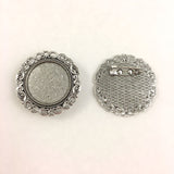 Cross Stitch or Embroidery Silver Round Brooch Blanks (Set of 3)