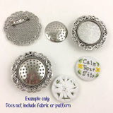 Cross Stitch or Embroidery Silver Round Brooch Blanks (Set of 3)