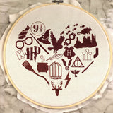 Wizarding Icons Heart Cross Stitch Pattern
