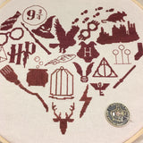 Wizarding Icons Heart Cross Stitch Pattern