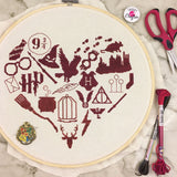 Wizarding Icons Heart Cross Stitch Pattern
