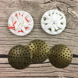 Cross Stitch or Embroidery Antique Bronze Round Brooch Blanks (Set of 3)