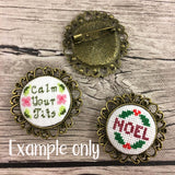 Cross Stitch or Embroidery Antique Bronze Round Brooch Blanks (Set of 3)