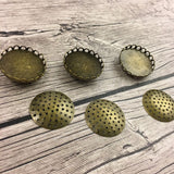 Cross Stitch or Embroidery Antique Bronze Scalloped Brooch Blanks (Set of 3)