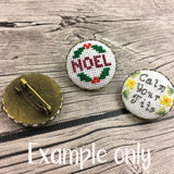 Cross Stitch or Embroidery Antique Bronze Scalloped Brooch Blanks (Set of 3)