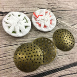 Cross Stitch or Embroidery Antique Bronze Scalloped Brooch Blanks (Set of 3)