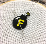 F-bomb Enamel Needle Minder or Fridge Magnet **EXCLUSIVE**