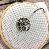 Coffee Cats Cross Stitch and Cuss Words Needle Minder  *SNARKY CRAFTER EXCLUSIVE**