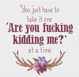 You just have to take it one "Are you fucking kidding me?" at a time Cross Stitch Pattern