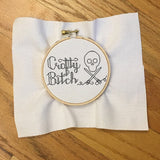 Crafty Bitch Skull and Crossed Needles Cross Stitch Pattern