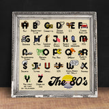 I Love the 80's Alphabet Sampler Cross Stitch Pattern