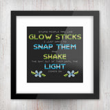 Stupid People are Like Glow Sticks Cross Stitch Pattern