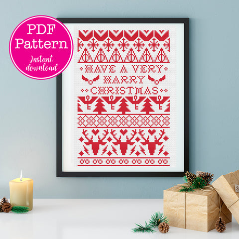 Have a Very Harry Christmas Wizarding Icons Christmas Sampler Cross Stitch Pattern
