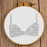 Funny Bra Word Art Cross Stitch Pattern