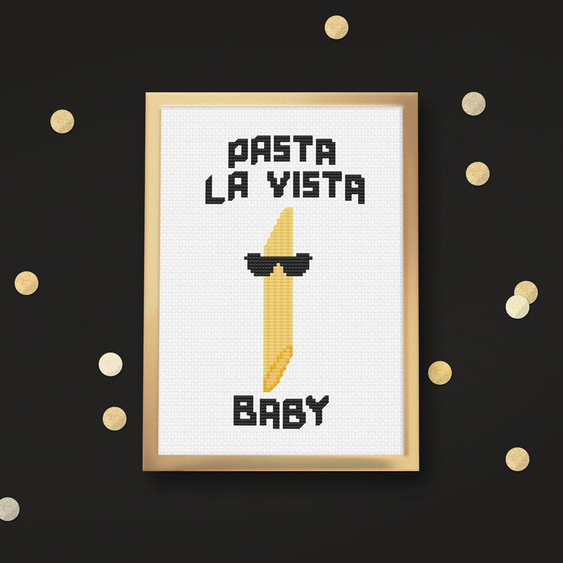 Pasta La Vista Baby! Terminator Penne Cross Stitch Pattern
