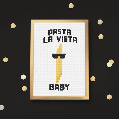 Pasta La Vista Baby! Terminator Penne Cross Stitch Pattern