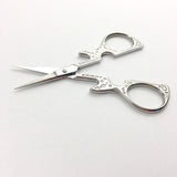 Iridescent Guitar Embroidery Scissors- Extra sharp fine tip | Small Silver or Rainbow Cross Stitch Needlepoint Snips | Guitar Lovers Scissor