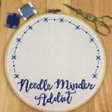 Needle Minder Addict Custom Needle Minder Storage (Cross Stitch Pattern) | Needleminder collection display hoop | Needle nanny storage