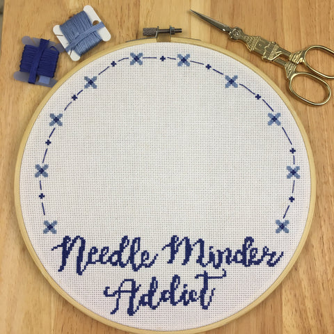 Needle Minder Addict Custom Needle Minder Storage (Cross Stitch Pattern) | Needleminder collection display hoop | Needle nanny storage
