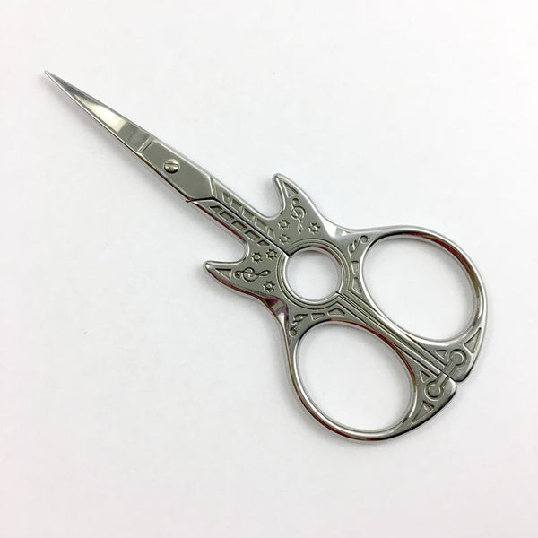 Vintage Embroidery Scissors Stork Silvertone Nice Details 3 1/2 Inches
