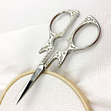 Iridescent Guitar Embroidery Scissors- Extra sharp fine tip | Small Silver or Rainbow Cross Stitch Needlepoint Snips | Guitar Lovers Scissor