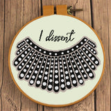 Dissent Collar RBG Tribute Cross Stitch Pattern