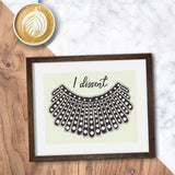 Dissent Collar RBG Tribute Cross Stitch Pattern