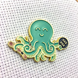 Stitching Octopus Magnetic Enamel Needle Minder