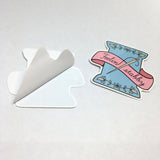 Decal & Needle Minder Set | Feeling Stabby Needle Minder and Laptop Sticker Bundle | Enamel Needleminder and Decal Set