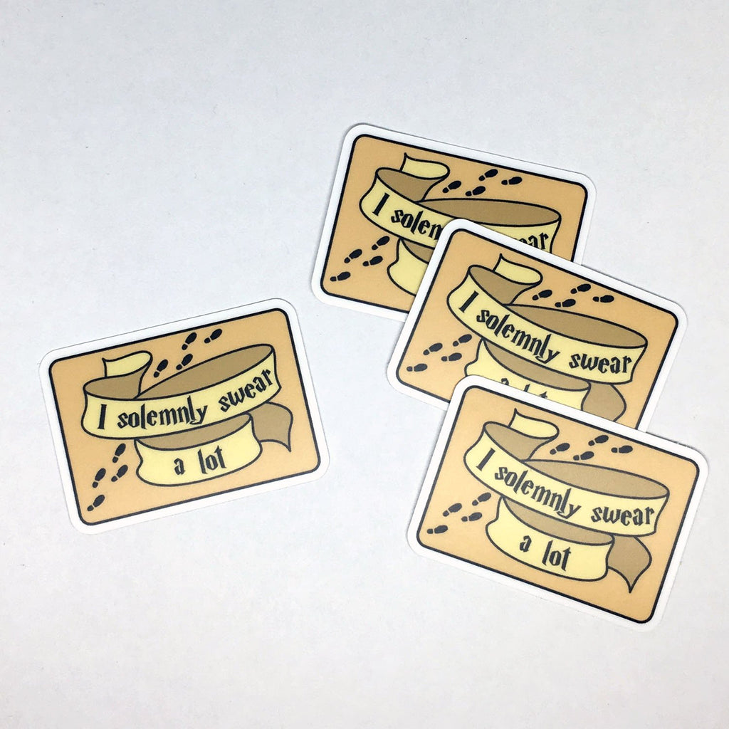 I Solemnly Swear A Lot Laptop Stickers | Swear Lovers Vinyl Decals | Solemnly Swear Wizarding Adhesive Self Stick Labels