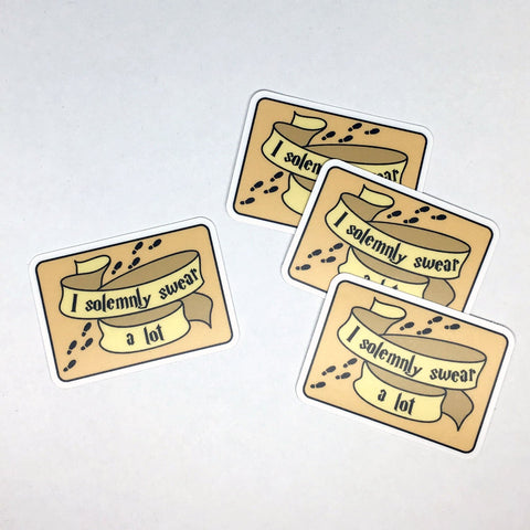 I Solemnly Swear A Lot Laptop Stickers | Swear Lovers Vinyl Decals | Solemnly Swear Wizarding Adhesive Self Stick Labels