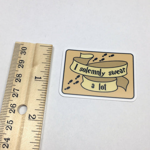 I Solemnly Swear A Lot Laptop Stickers | Swear Lovers Vinyl Decals | Solemnly Swear Wizarding Adhesive Self Stick Labels
