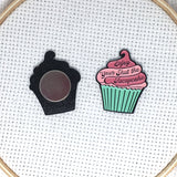 Enjoy Your Shut the Fucupcake Enamel Needle Minder | Magnetic STFU Cupcake Needle Nanny | Pink, Chocolate, Purple Frosted Snark Needleminder