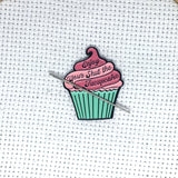 Enjoy Your Shut the Fucupcake Enamel Needle Minder | Magnetic STFU Cupcake Needle Nanny | Pink, Chocolate, Purple Frosted Snark Needleminder