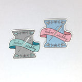 Feeling Stabby Laptop Stickers | Craft Lover Vinyl Decals | Sewist Stitcher Needle and Thread Adhesive Self Stick Labels