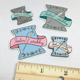 Decal & Needle Minder Set | Feeling Stabby Needle Minder and Laptop Sticker Bundle | Enamel Needleminder and Decal Set