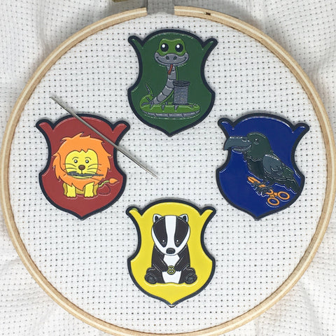 School of Stitchcraft Hogwarts House Animals Enamel Needle Minders